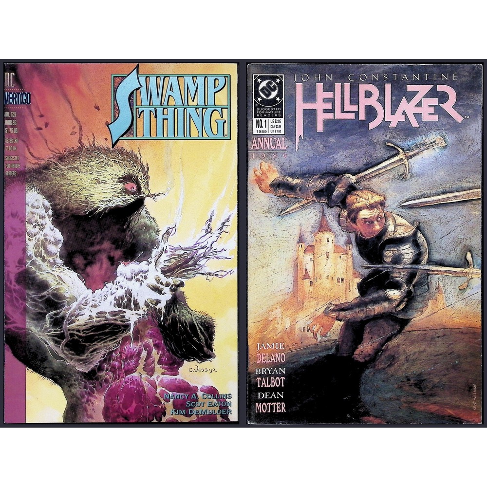 Swamp Thing Hellblazer 2X Comic Lot #129 Annual 1 John Constantine DC